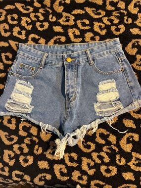 Distressed Jean shorts